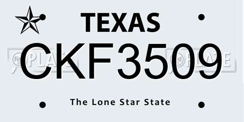 CKF3509 Texas License Plate