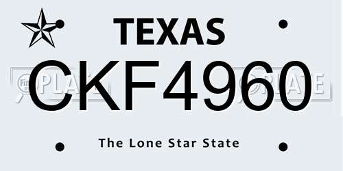 CKF4960 Texas License Plate