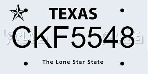CKF5548 Texas License Plate