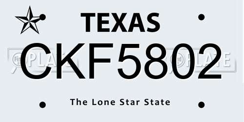 CKF5802 Texas License Plate