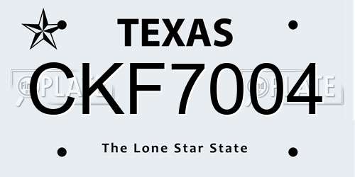 CKF7004 Texas License Plate