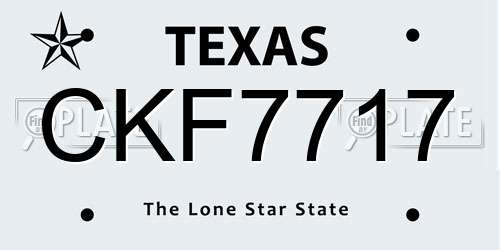 CKF7717 Texas License Plate