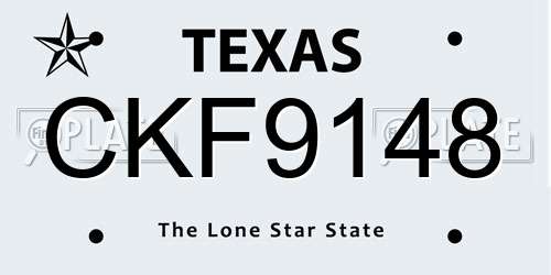 CKF9148 Texas License Plate