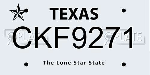 CKF9271 Texas License Plate