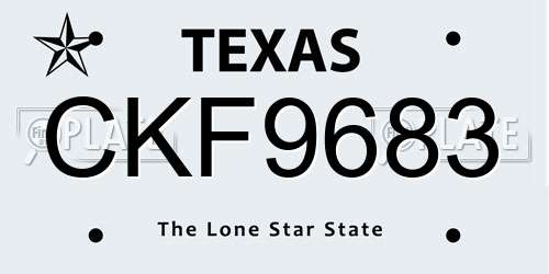 CKF9683 Texas License Plate