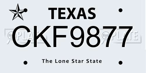 CKF9877 Texas License Plate