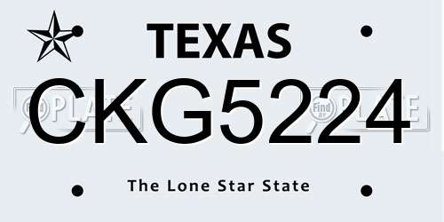 CKG5224 Texas License Plate