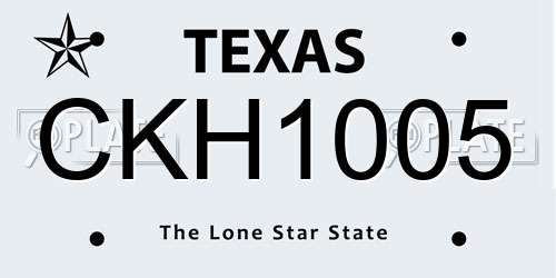 CKH1005 Texas License Plate