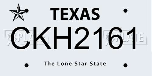 CKH2161 Texas License Plate