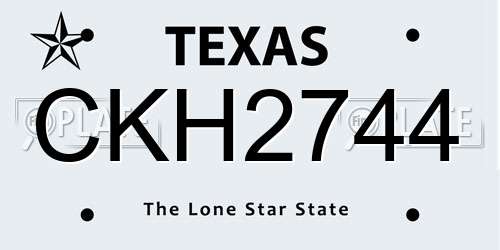 CKH2744 Texas License Plate