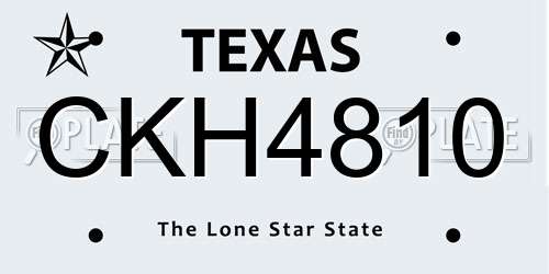 CKH4810 Texas License Plate
