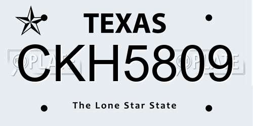 CKH5809 Texas License Plate