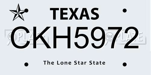 CKH5972 Texas License Plate