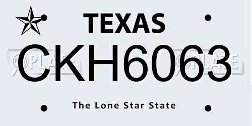 CKH6063 Texas License Plate