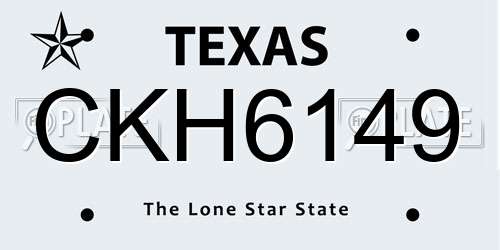 CKH6149 Texas License Plate