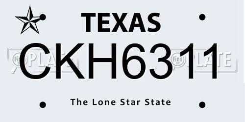 CKH6311 Texas License Plate