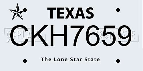 CKH7659 Texas License Plate