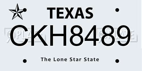 CKH8489 Texas License Plate