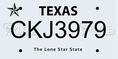 CKJ3979 Texas License Plate