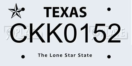 CKK0152 Texas License Plate