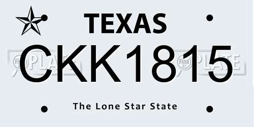CKK1815 Texas License Plate