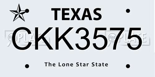CKK3575 Texas License Plate