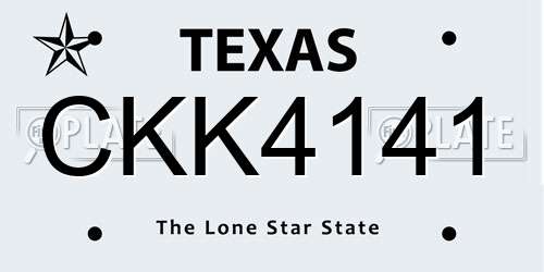 CKK4141 Texas License Plate