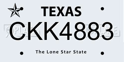 CKK4883 Texas License Plate