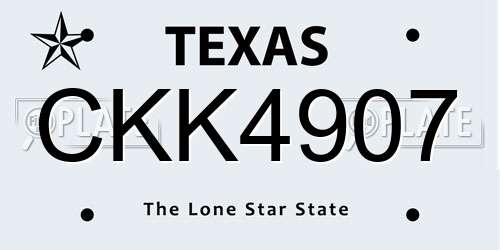 CKK4907 Texas License Plate