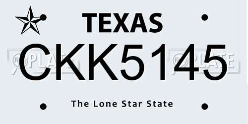CKK5145 Texas License Plate