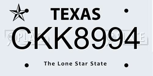 CKK8994 Texas License Plate