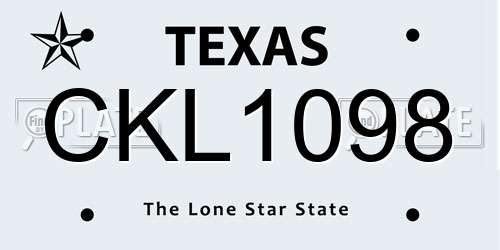 CKL1098 Texas License Plate