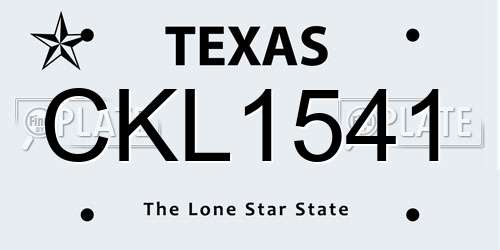 CKL1541 Texas License Plate
