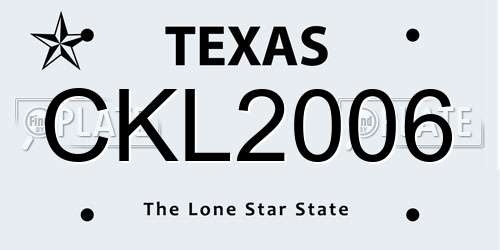 CKL2006 Texas License Plate
