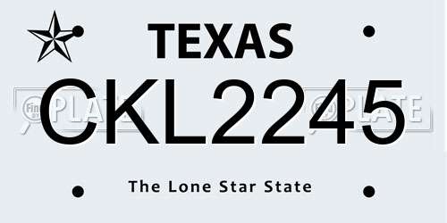 CKL2245 Texas License Plate