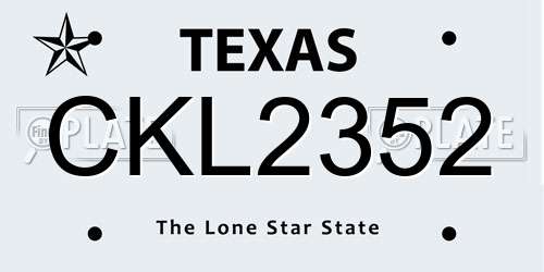 CKL2352 Texas License Plate