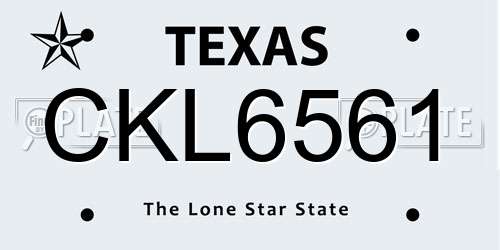 CKL6561 Texas License Plate