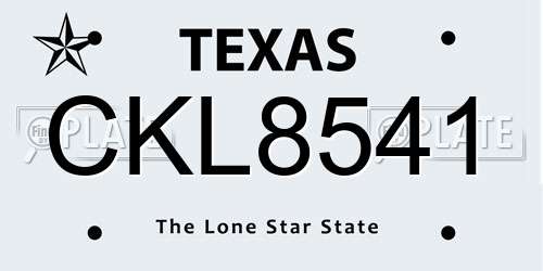 CKL8541 Texas License Plate