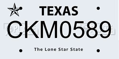 CKM0589 Texas License Plate