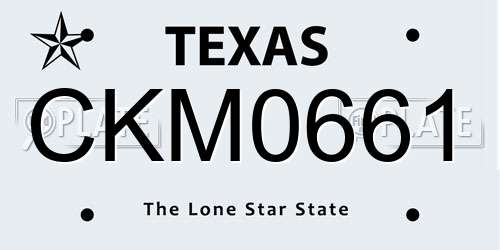 CKM0661 Texas License Plate