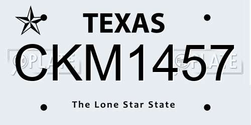 CKM1457 Texas License Plate