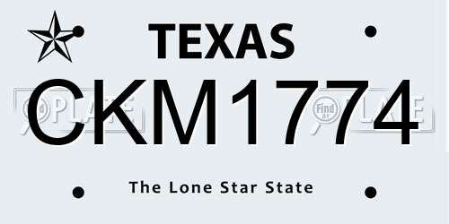CKM1774 Texas License Plate