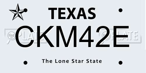 CKM42E Texas License Plate