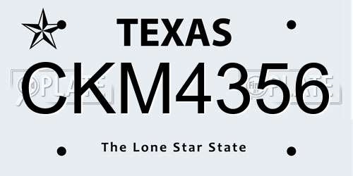 CKM4356 Texas License Plate