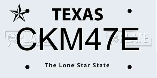CKM47E Texas License Plate