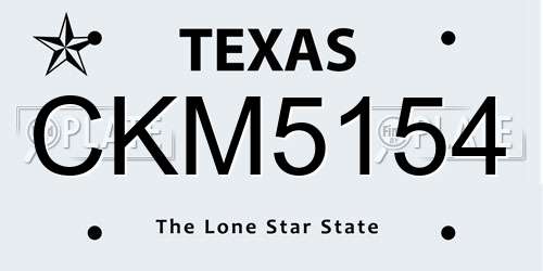 CKM5154 Texas License Plate