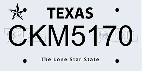 CKM5170 Texas License Plate