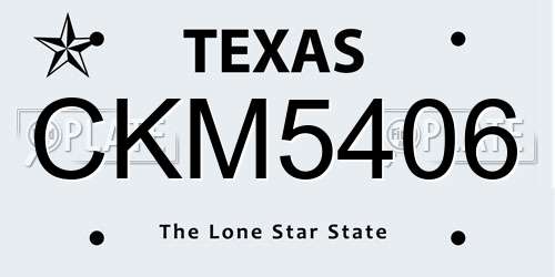CKM5406 Texas License Plate
