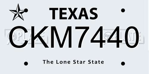 CKM7440 Texas License Plate