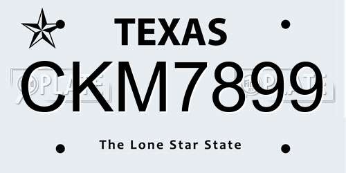CKM7899 Texas License Plate